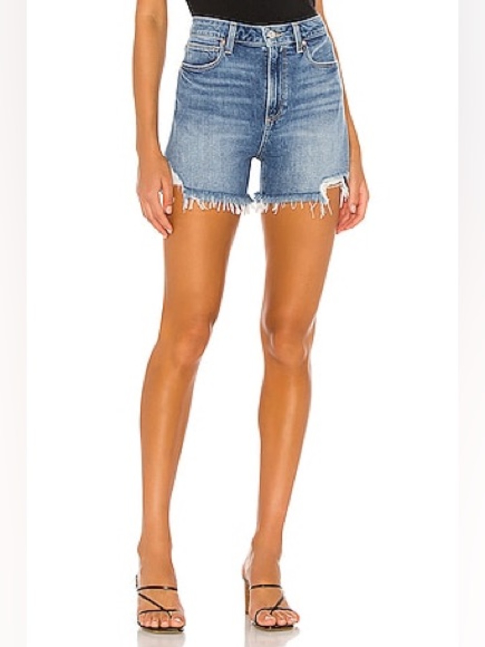 PAIGE Dani Short Leela Destructed High Rise Denim Shorts Size 26 EUC